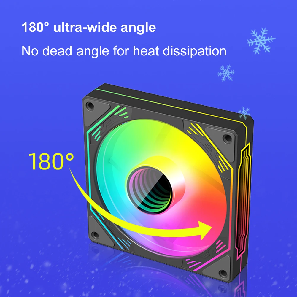Ventilador enfriador de carcasa de ordenador, dispositivo silencioso de 120mm, 12V, 4 pines, PWM, ARGB, efecto de luz de espejo cíclico, PWM, 800 a 1800RPM - imagen 5