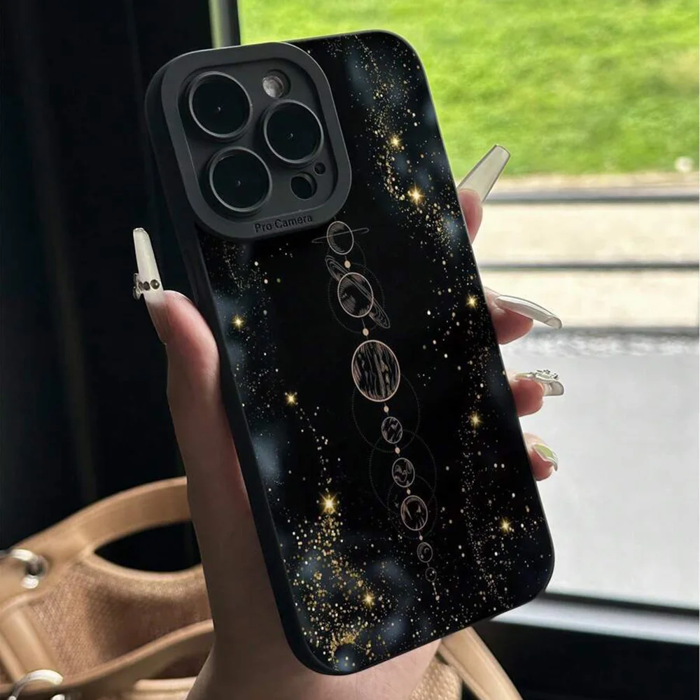 Preciso hueco Luna estrella planeta brillo Eclipse pintado funda para Xiaomi Redmi Note 14 13 12 Pro Plus 12S 11 10 14C 13C 12C - imagen 5