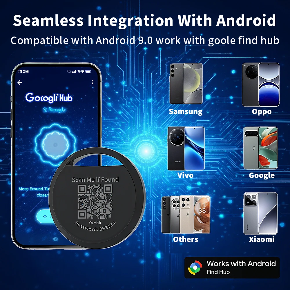 Bolsa de seguimiento Android con código QR, localizador antipérdida, funciona con la aplicación Hub Find de Google, navegación, buscador de artículos inteligentes para el hogar para Xiaomi Pixel - imagen 4