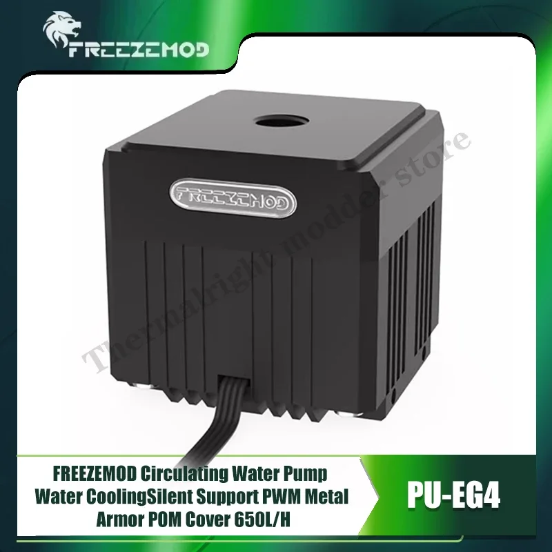 FREEZEMOD Bomba de agua DDC PWM de refrigeración silenciosa para PC, circulación de 3,5 metros, flujo de 650L/H, armadura de Metal, cubierta superior POM PU-EG4