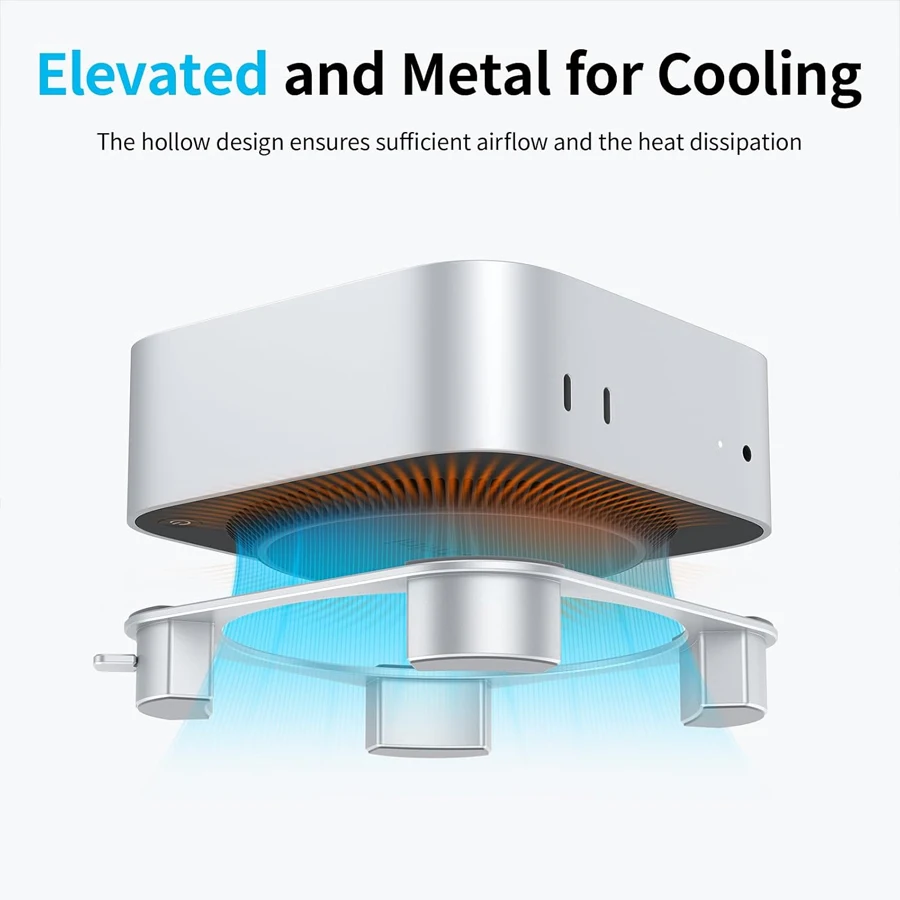 Soporte de escritorio para Mac mini M4/M4 Pro 2024, soporte de disipación de calor, soporte de aleación de aluminio, accesorios de soporte de refrigeración - imagen 4