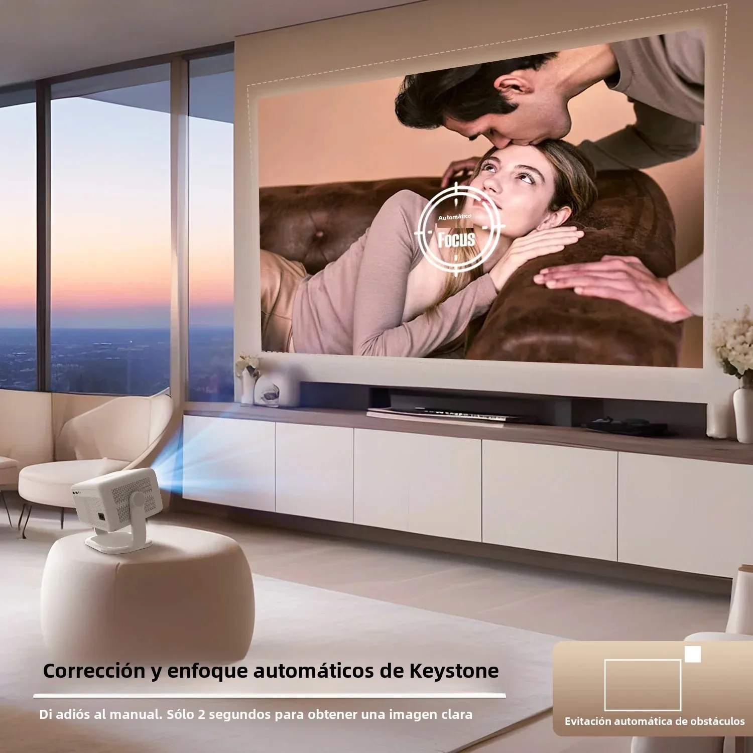 Magcubic 650ANSI L018 8K Proyector portátil nativo 1080P Enfoque automático Corrección kefónica Android 14 BT5.4 WIFI6 360 ° Cine en casa - imagen 4