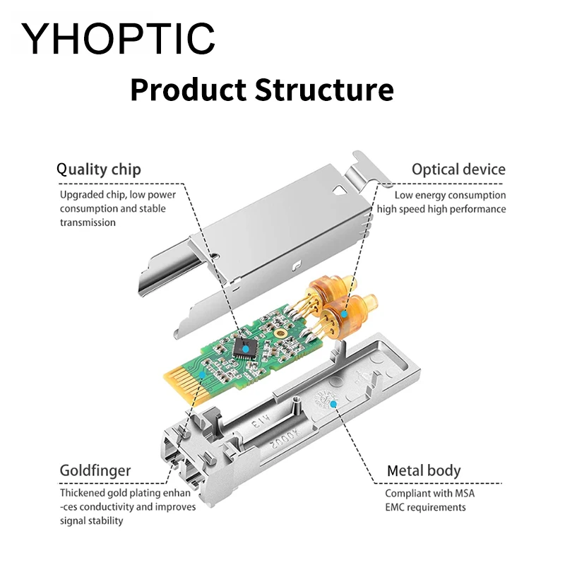 Módulo transceptor SFP dúplex LC de 10G, interruptor Ethernet de fibra óptica dúplex multimodo de 10KM y 1310nm, Compatible con Mikrotik Cisco - imagen 4