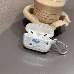 Funda para auriculares con tema marino, funda de silicona suave para Airpods Pro 3 con patrón oceánico, protección duradera para Airpods 4 3 2
