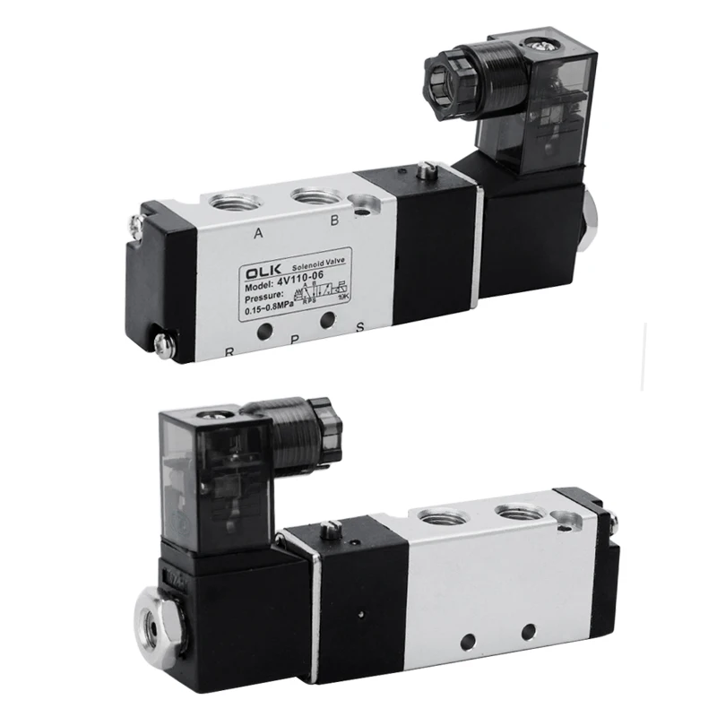 Válvula Solenoide de aire 4V110-06 1/8, válvula neumática de 5/2 vías, 5 puertos, 2 posiciones, válvulas magnéticas eléctricas de Gas DC12V 24V 110V 220V - imagen 4
