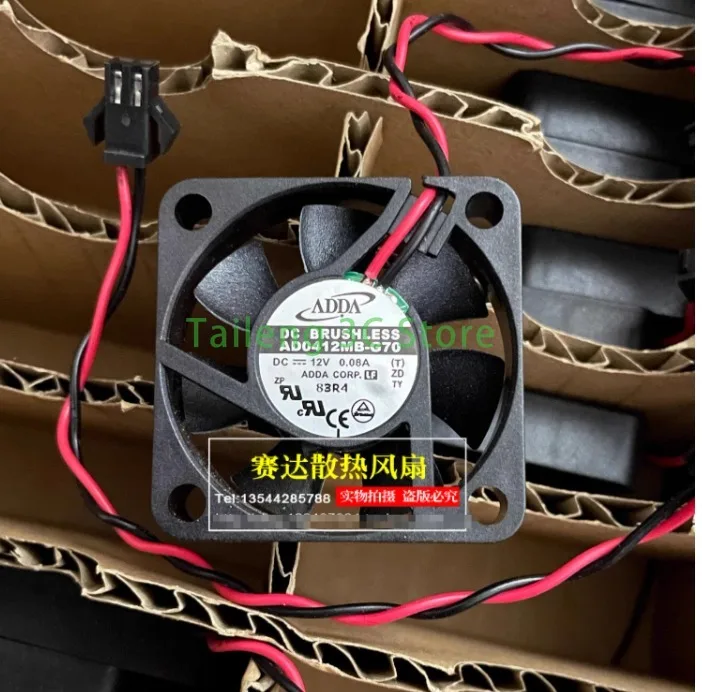 Nuevo ventilador de 40mm para ADDA AD0412MB-G70 4cm 40*40*10mm 4010 1,5 "X 7/16" 0.08A 12V DC 2 pines