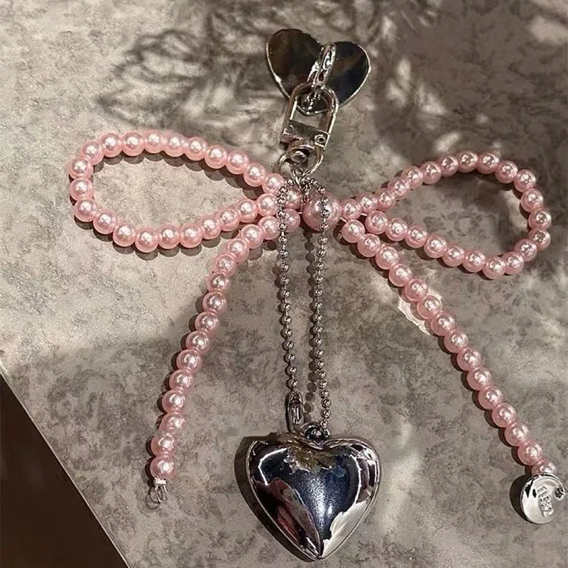 Funda de moda con lazo y corazón de amor para OPPO Reno 10 12 11 Pro 5G 11F 12F 8 7 4G 6 5 Lite 7Z 8Z Find X3 Lite, funda de teléfono con cuentas de perlas - imagen 5