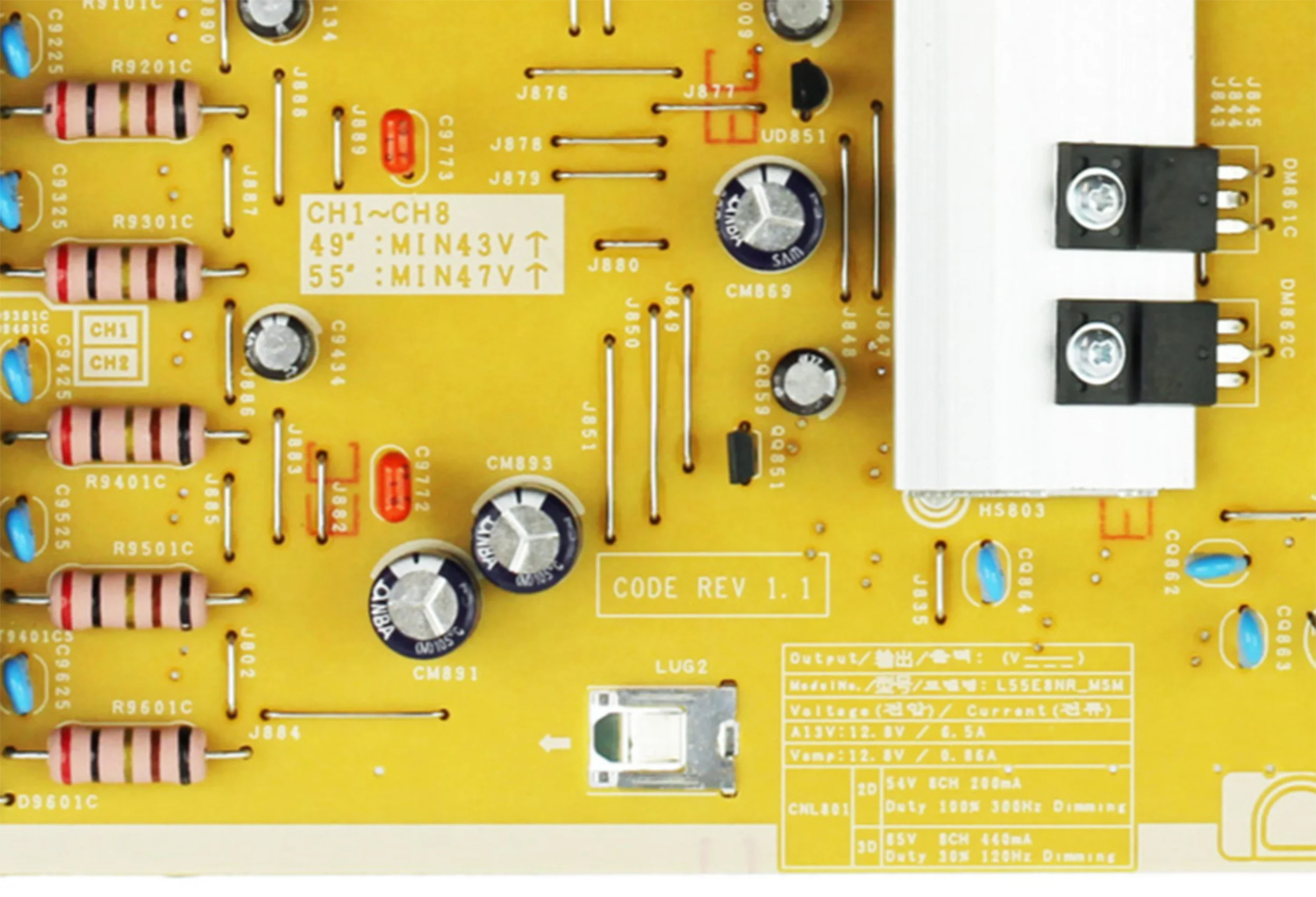 BN44-00911A L55E8NR_MSM PSLF191E09A La placa de alimentación es para UN55MU9000FXZA UN49MU800DFXZA UN55MU800DFXZA UN55MU8000FXZA TV - imagen 3