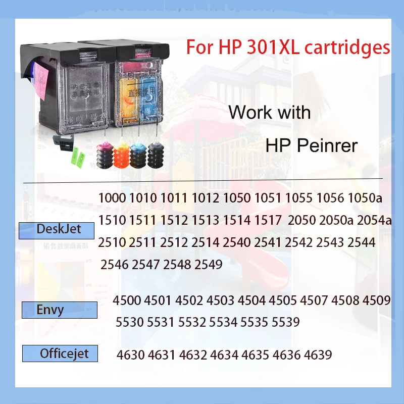 Cartucho de tinta recargable para HP 301xl 301 xl, para HP301 Deskjet 1050 2050 2510 3000 3050 3052 3054 3540 1510 2540 Envy 4500 - imagen 2