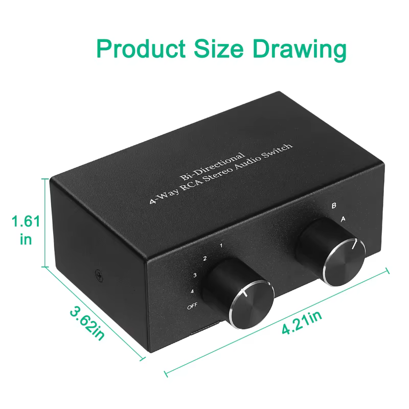 Selector RCA Estéreo 2x4 – Conmutador Bidireccional Y3ND - imagen 4