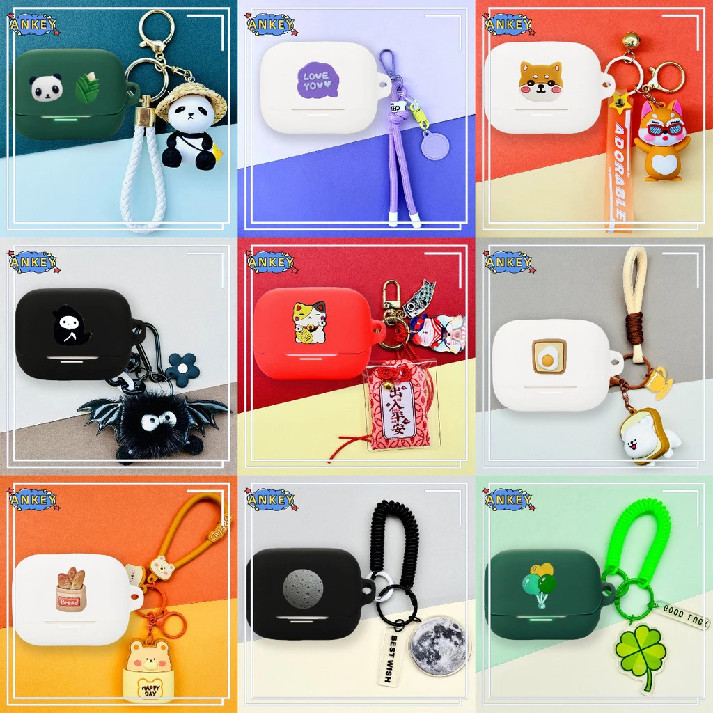 Anker-funda de silicona para auriculares Soundcore K20i, regalo de perro de dibujos animados, cubierta protectora para auriculares con colgante