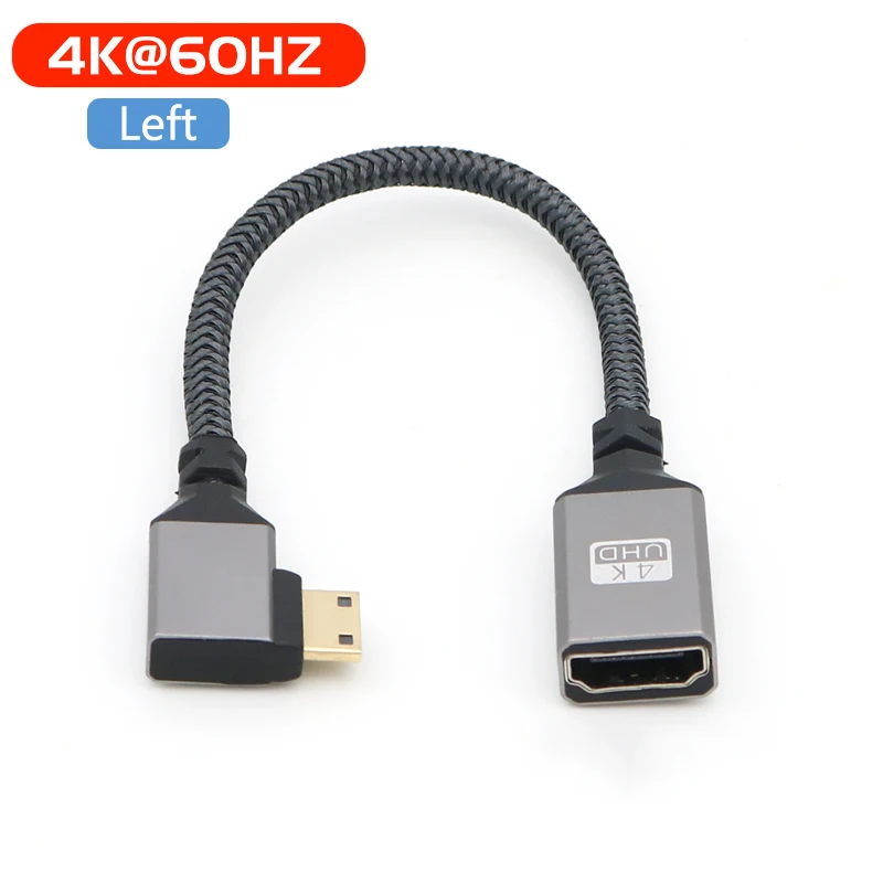 Cable corto de codo hembra compatible con Mini hdmi a HDMI 4K. Conversión de vídeo HD mini a estándar, utilizado para conectar la cámara - imagen 4