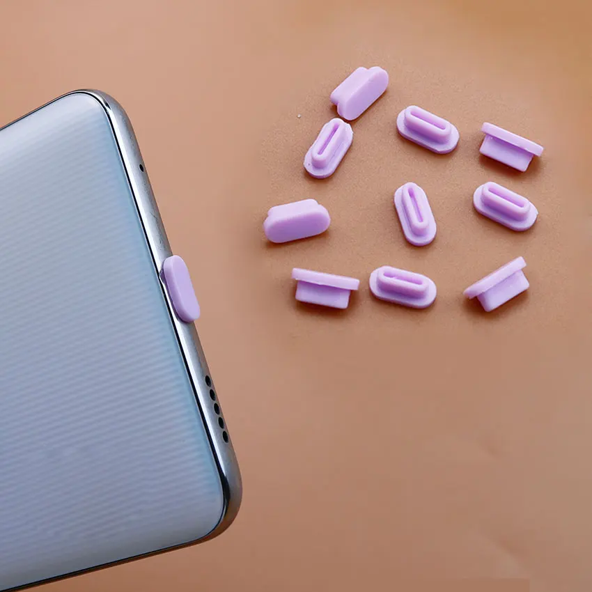 10 Uds. Puerto de carga USB tipo C tapón antipolvo de silicona cubierta de enchufe antipolvo para Iphone Samsung Huawei Xiaomi tapa de enchufe antipolvo para teléfono - imagen 3