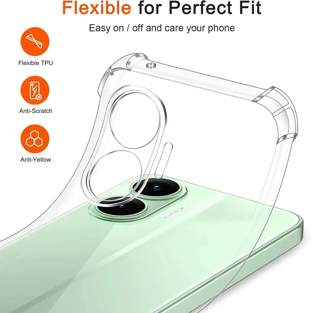 Funda transparente de TPU para Xiaomi Poco M7 4G, funda protectora de cuatro esquinas a prueba de golpes, Fundas - imagen 4