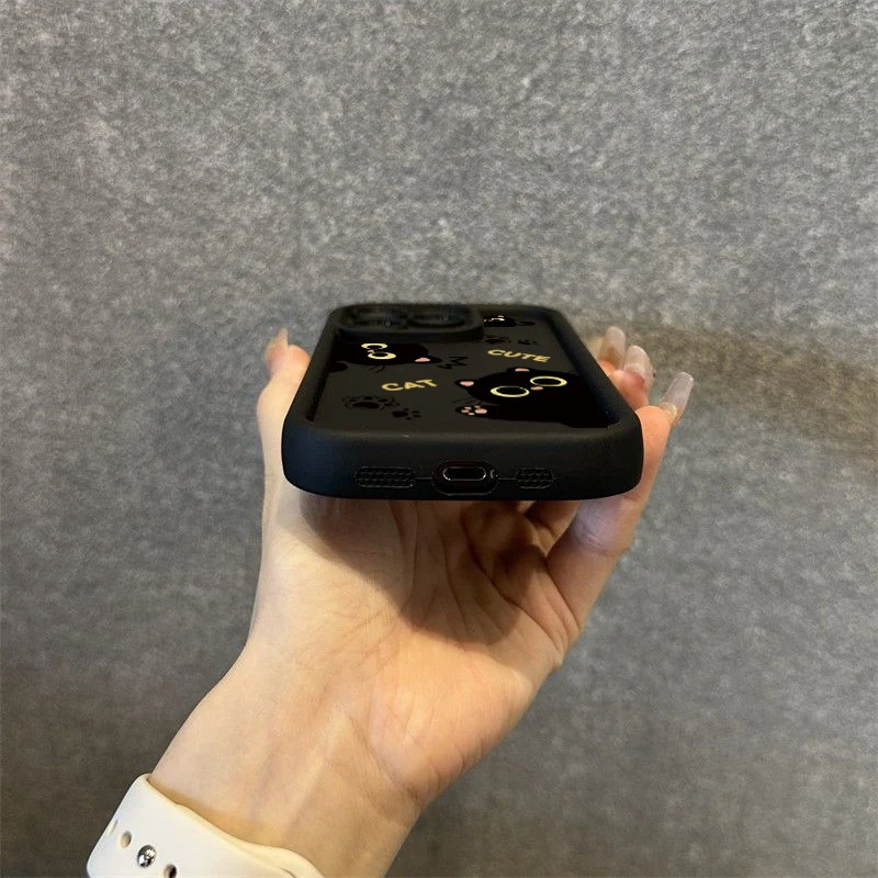 Funda de teléfono para Xiaomi Redmi 14C 13C 12C Redmi Note 13 12 Pro Plus 5G 12S 11S 11 10S 10 13 4G, funda de parachoques suave de gato negro encantador - imagen 5