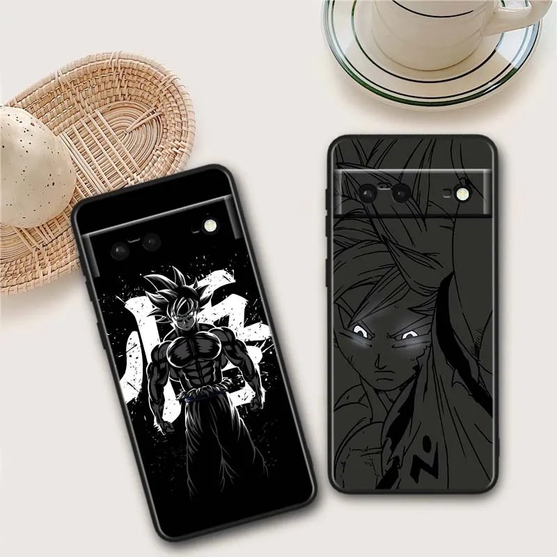 D-Dragon Ball Son Goku Cool para Google Pixel 9 8 7 6 5 4 9a 8A 7a 6a 5A 4A 5XL XL Pro 5G funda de teléfono negra - imagen 2