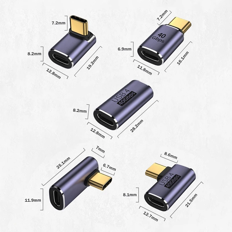 1 Uds tipo C macho a tipo C hembra 40Gbps adaptador de datos rápido convertidor adaptadores de carga conector - imagen 4