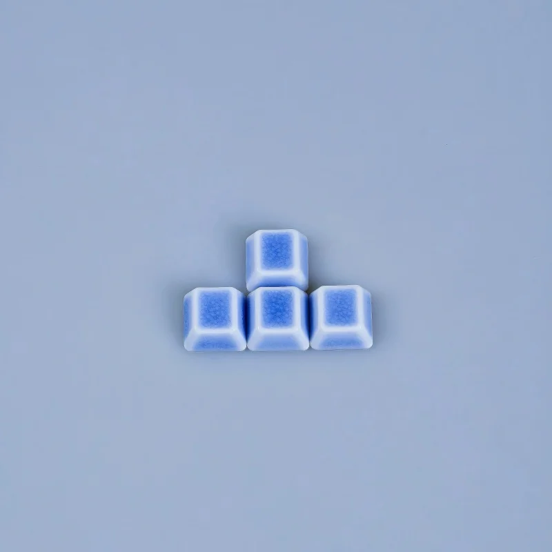 Teclas de cerámica multicolores WASD, 4 Uds., versión cereza agrietada, grabado, teclado mecánico, accesorios de ordenador y oficina - imagen 3