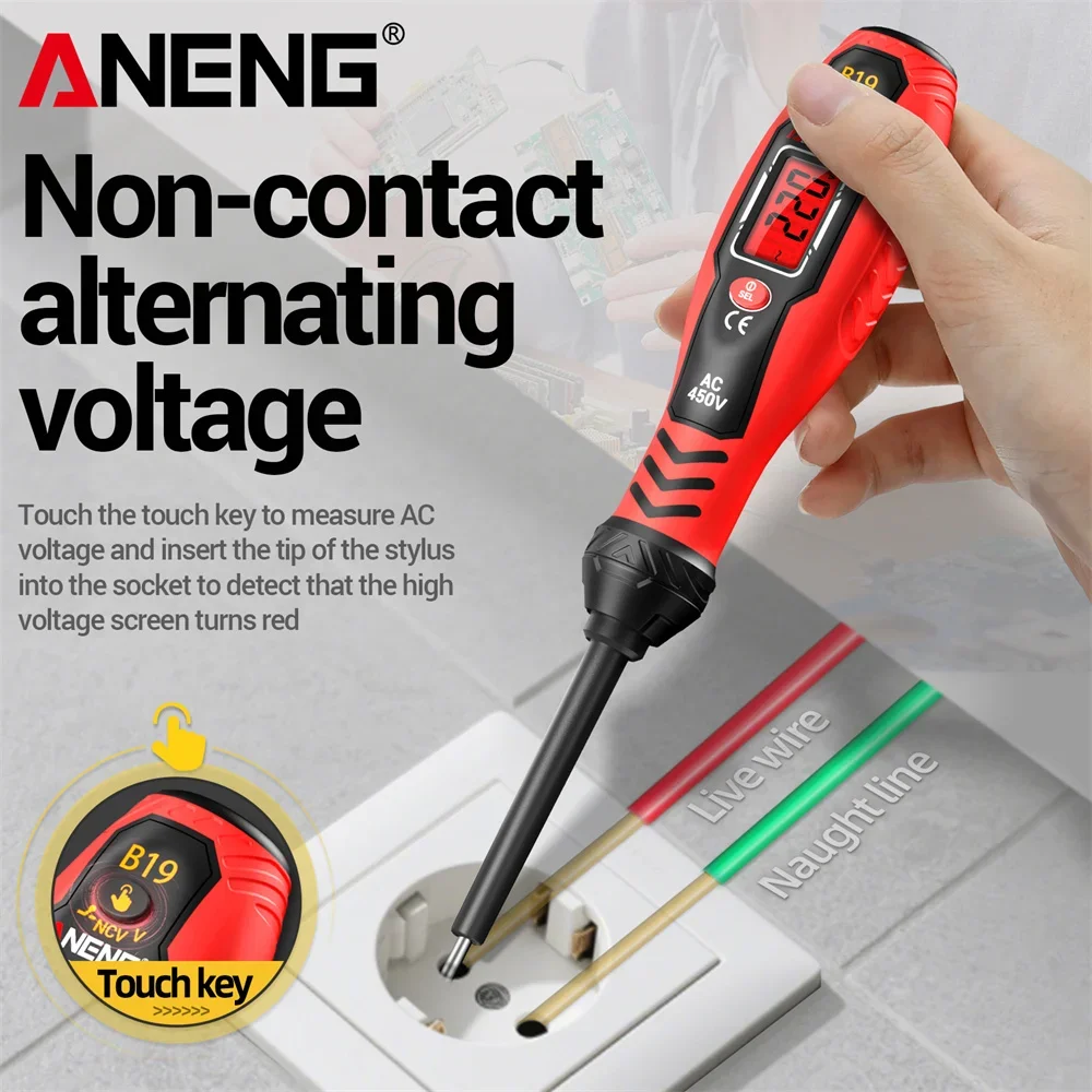 Multímetro Digital, medidor de abrazadera ANENG PN200 + B19, bolígrafo probador de voltaje, prueba sin contacto, herramientas de búsqueda de punto de interrupción de diagnóstico de 30-1000V - imagen 4