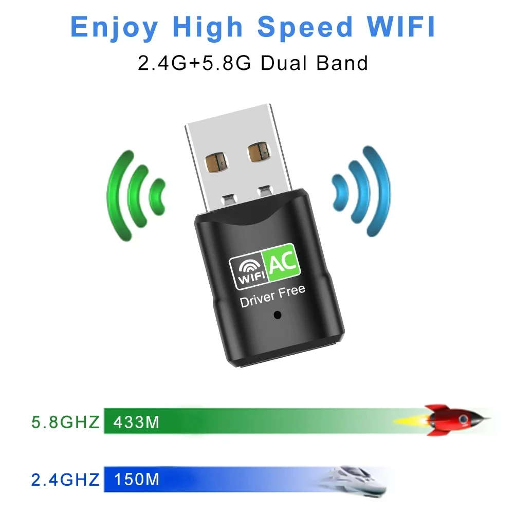 Adaptador WiFi USB 3,0 de 600Mbps, banda Dual, controlador gratuito de 2,4G y 5,8 GHz, tarjeta de red inalámbrica para ordenador de escritorio y portátil, receptor Wifi - imagen 3