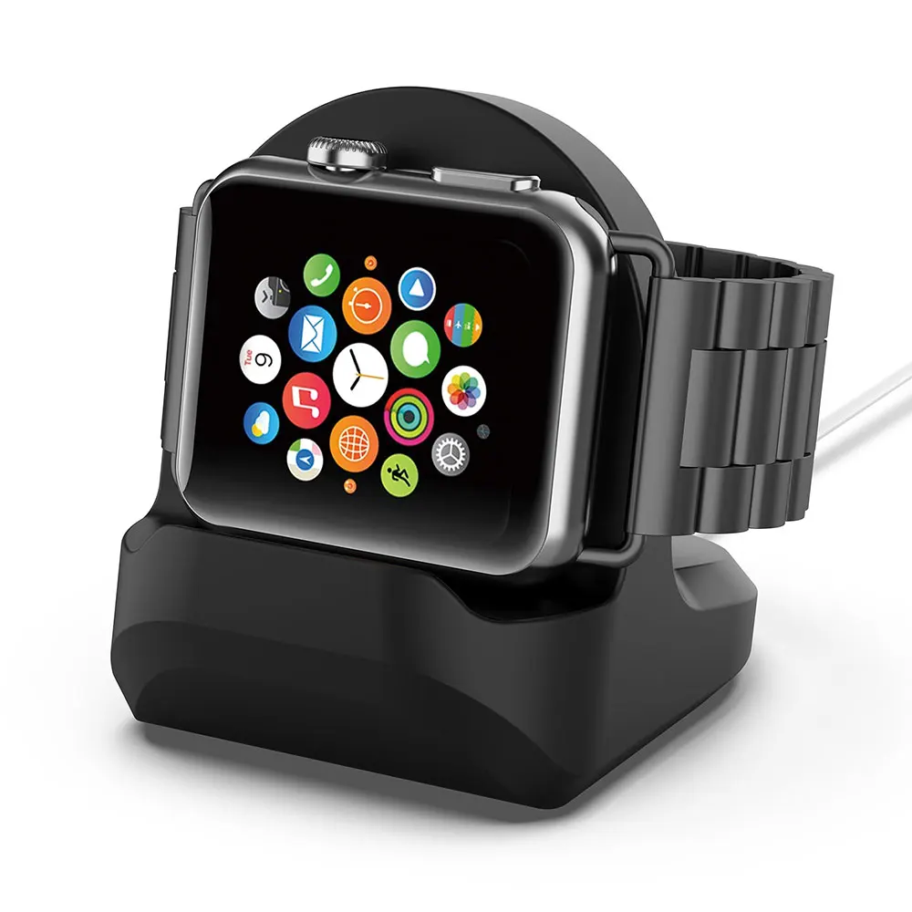 Soporte de cargador de silicona para Apple Watch Serie 8 Ultra 7 6 5 4 3 2 SE Iwatch estación de carga soporte de escritorio cargador - imagen 3