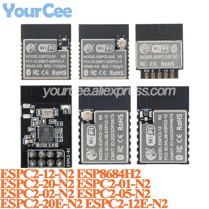 10 uds/1 unidad ESPC2 ESP8684H2 WiFi + Ble 5,0 módulo inalámbrico placa MCU RISC-V de 32 bits ESPC2-01-N2 ESPC2-02-N2 ESPC2-05-N2 ESPC2-20-N2