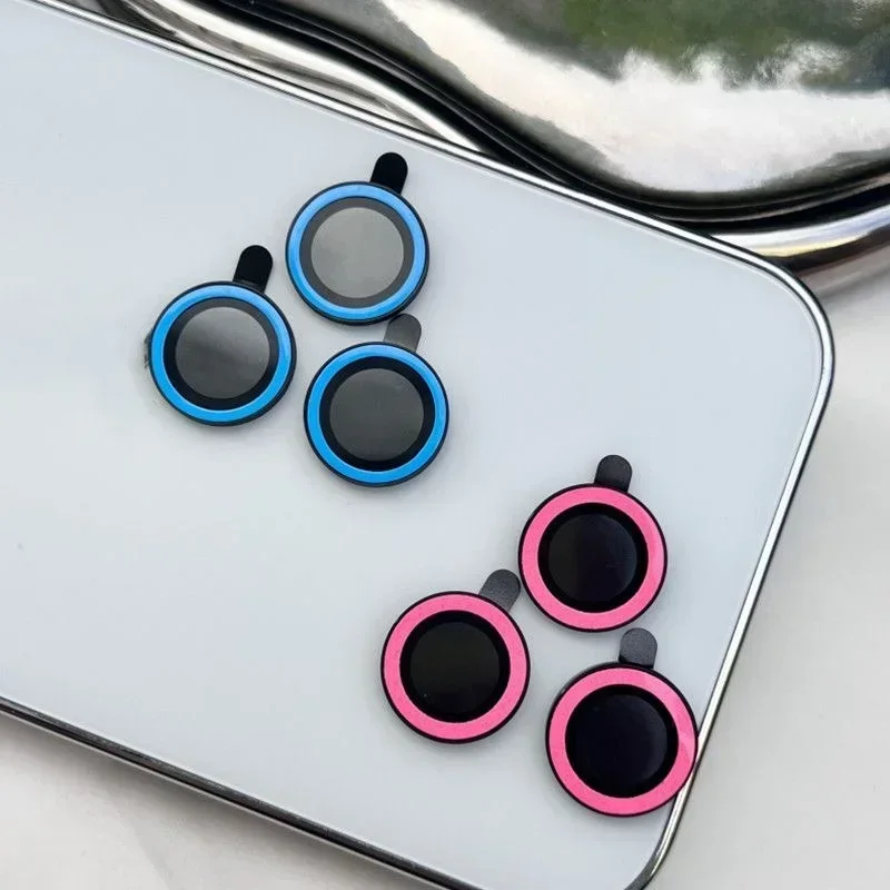 Protector de lente de cámara luminosa para IPhone 15 14 Pro Max 12 13 Mini anillo Protector de cristal para IPhone 15 14 Plus vidrio de lente trasera - imagen 5