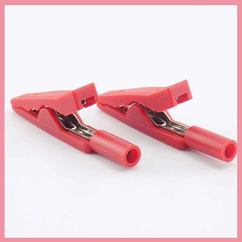Conector Banana de 2mm, Clip de cocodrilo, Cable conector de Cable de prueba, adaptador de sondas aisladas de cocodrilo para multímetro, pluma de cocodrilo B6