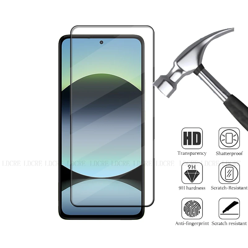 4 Uds para Redmi Note 14 4G vidrio Redmi Note 14 4G vidrio templado pegamento de cubierta completa 9H HD para Protector de pantalla Xiaomi Redmi Note 14 - imagen 3