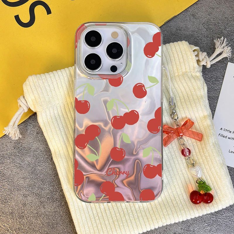 Funda con lazo de cereza y flor para Samsung Galaxy S25 S24 Ultra S23 S22 Plus S20 FE S21 Ultra A14 A34 A54 A15 A25 A35 A55 A36 - imagen 4