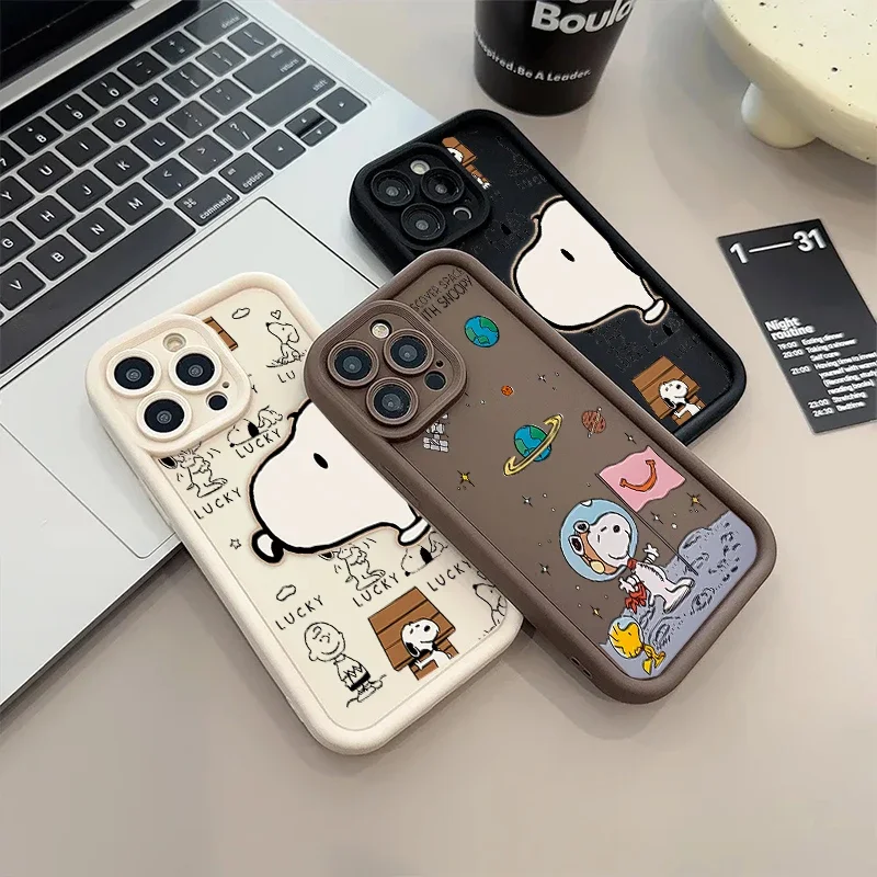 Funda de teléfono para Xiaomi MI 14T Pro 13T 12T 13 12 11 Lite 5G NE 15 POCO X7 X3 X5 X6 F5 Pro F3 X5 X4 GT F4 M3 M6 Pro cubierta Snoopy - imagen 3