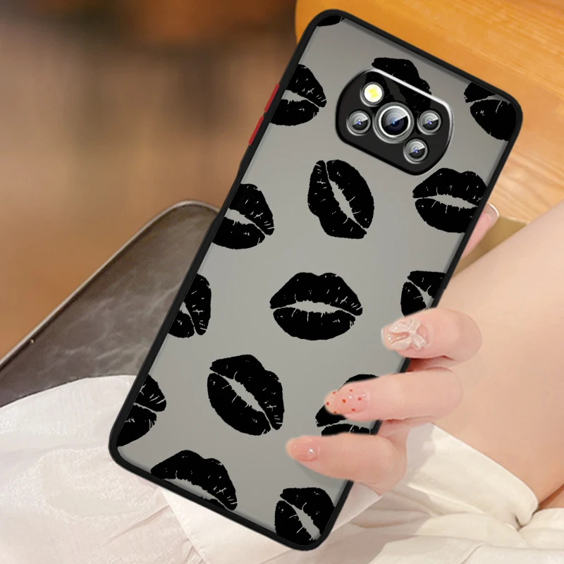 Lips Love Art-funda de teléfono suave para Xiaomi Mi, carcasa translúcida esmerilada con diseño de lujo para Mi Poco X5, X4, X3, M6, M5S, M5, M4, M3, F5, F4, F3, F6 Pro, 5G - imagen 3