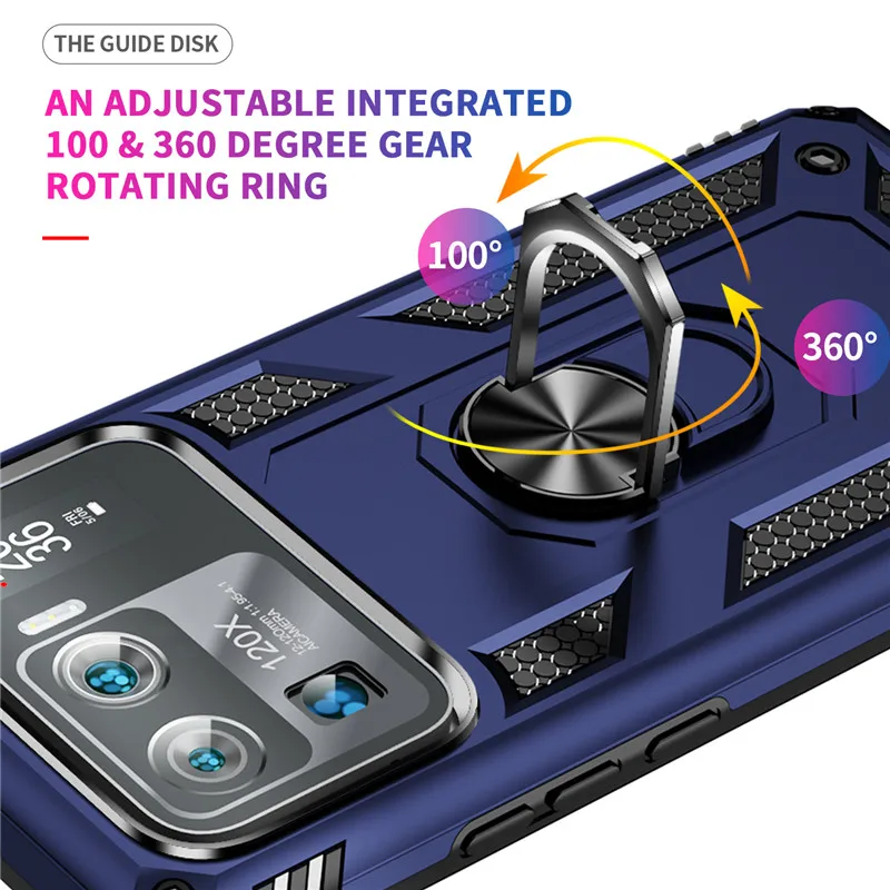 Para Xiaomi Mi 11 Ultra funda a prueba de golpes armadura anillo de Metal fundas de teléfono para Xiaomi Mi11 Ultra soporte contraportada - imagen 4