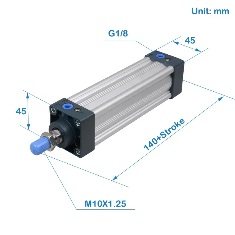 Cilindros de aire de diámetro interior serie SU32 de 32 tiempos, 25-1000, cilindro neumático de varilla única de doble efecto, precio - imagen 4