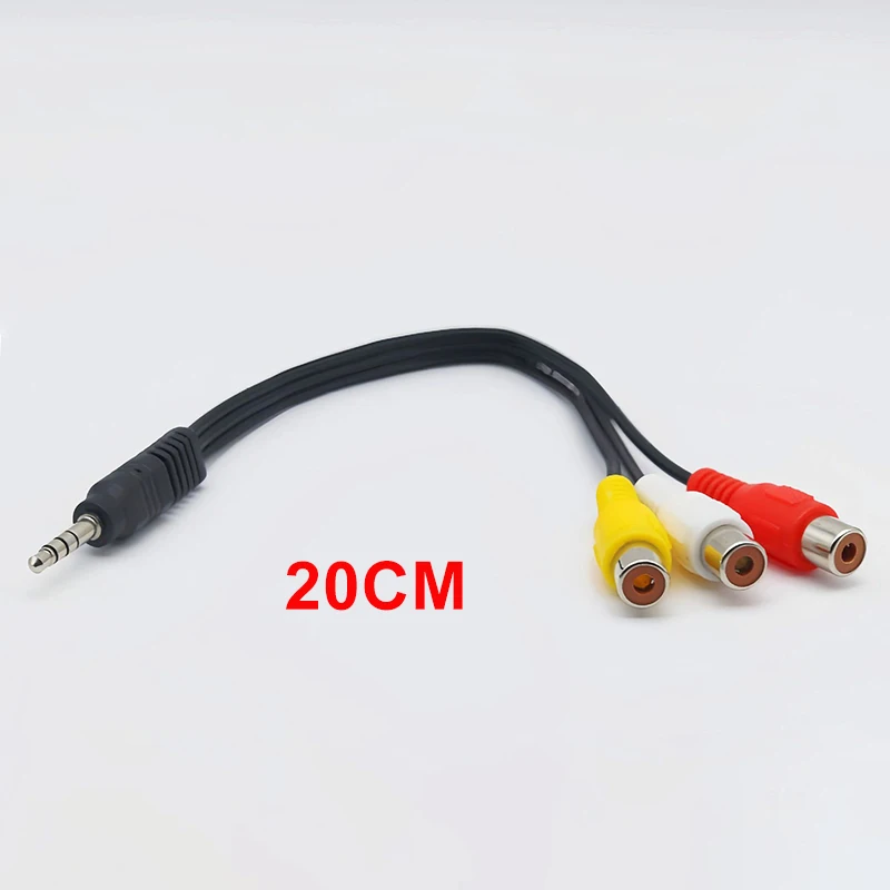 Cable adaptador AV de componente de vídeo DC3.5MM a Jack 3 RCA para TV TCL rojo blanco y amarillo hembra - imagen 3