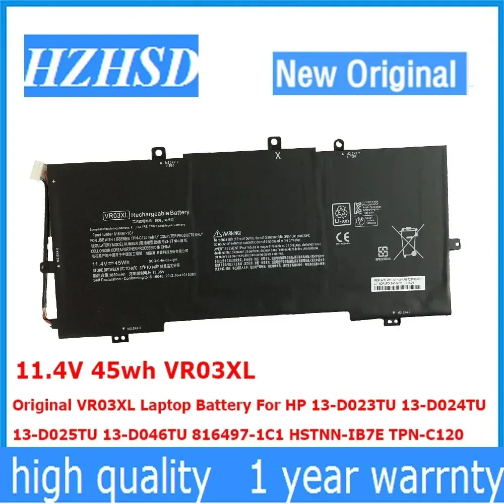 11,4 V 45wh VR03XL nueva batería Original VR03XL para HP 13-D023TU 13-D024TU 13-D025TU 13-D046TU 816497 -1C1 HSTNN-IB7E TPN-C120
