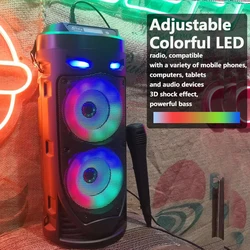 Altavoz Bluetooth 30W portátil con subwoofer y micrófono