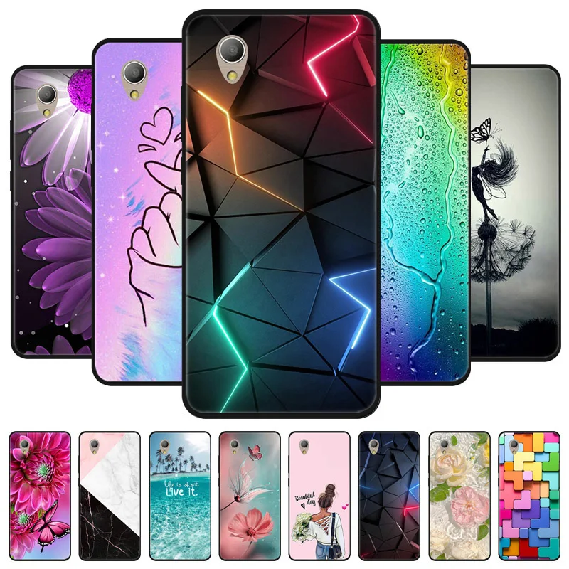 Para Alcatel 1 5033D funda 5033 cubierta negra León Lobo fundas traseras suaves de silicona para Alcatel 1 5033D funda protectora para teléfono