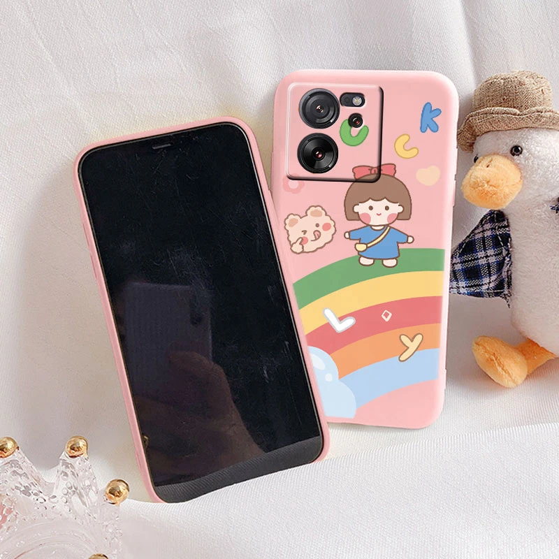 Funda de silicona suave para Xiaomi 13T Pro, carcasa de TPU con patrón de flores y dibujos animados, Protección trasera - imagen 3