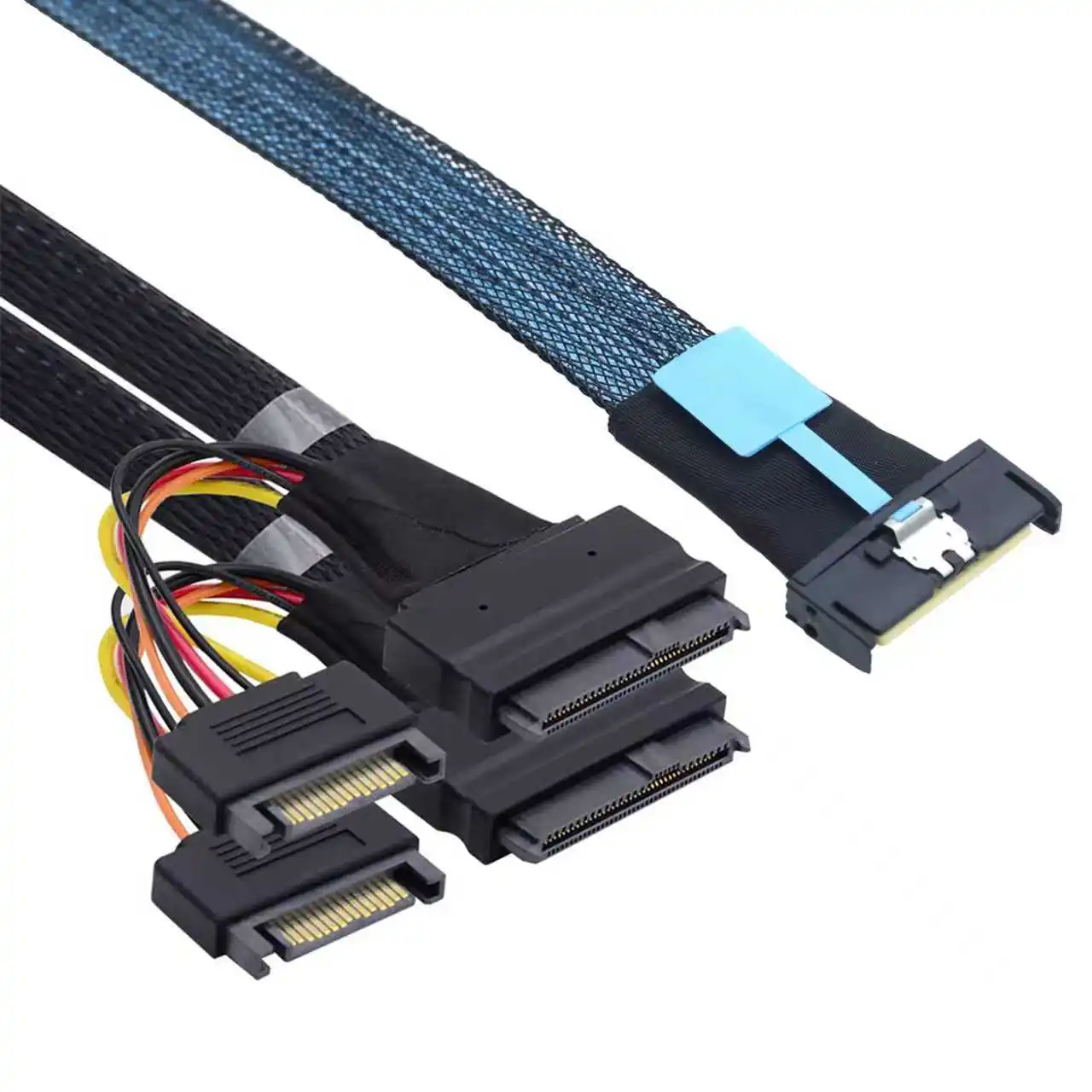 Slimline SAS MCIO 8i 74P a 2 * SFF 8639 + 15P Cables de extensión de datos del servidor Opciones de longitud del adaptador 0,5 M 0,8 M - imagen 5