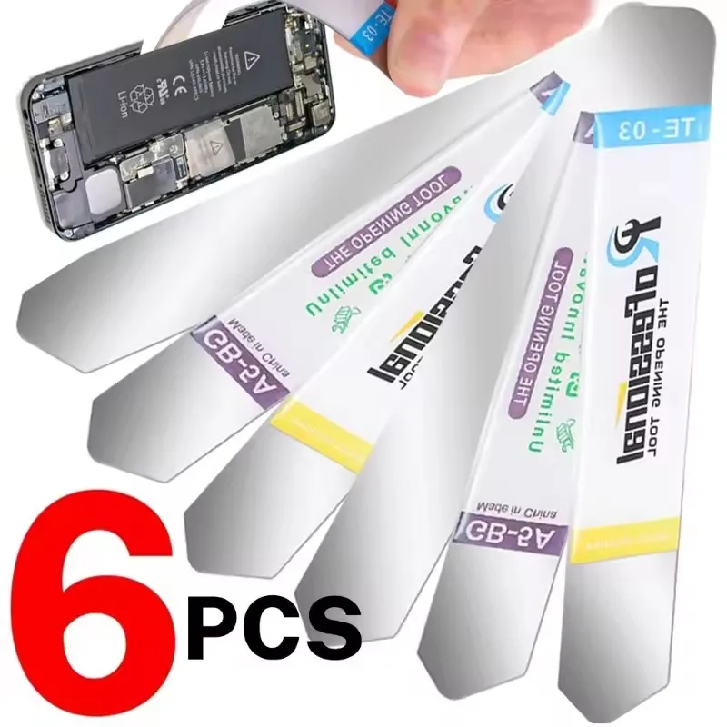 6-1 Uds hoja de acero inoxidable palanca suave y delgada Spudger teléfono móvil tableta pantalla herramientas de apertura de batería para Samsung iPhone iPad abridor