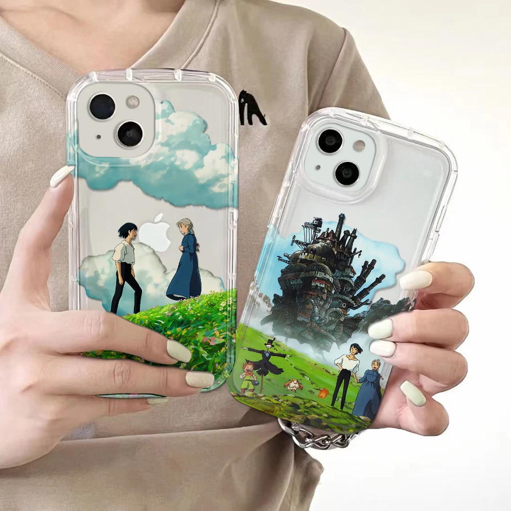 Funda de teléfono para iPhone 16 15 14 13 12 11 Pro Max 7 8 Plus X XR XSMax encantadora llama M-Moving Airbag anticaída contraportada transparente - imagen 2