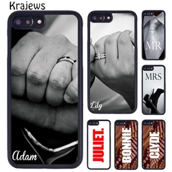 Krajews dulce pareja promesa de boda Pinky Jear Mr Mrs funda de teléfono para iPhone 17 Air 16 15 14 11 12 13 Pro MAX Plus