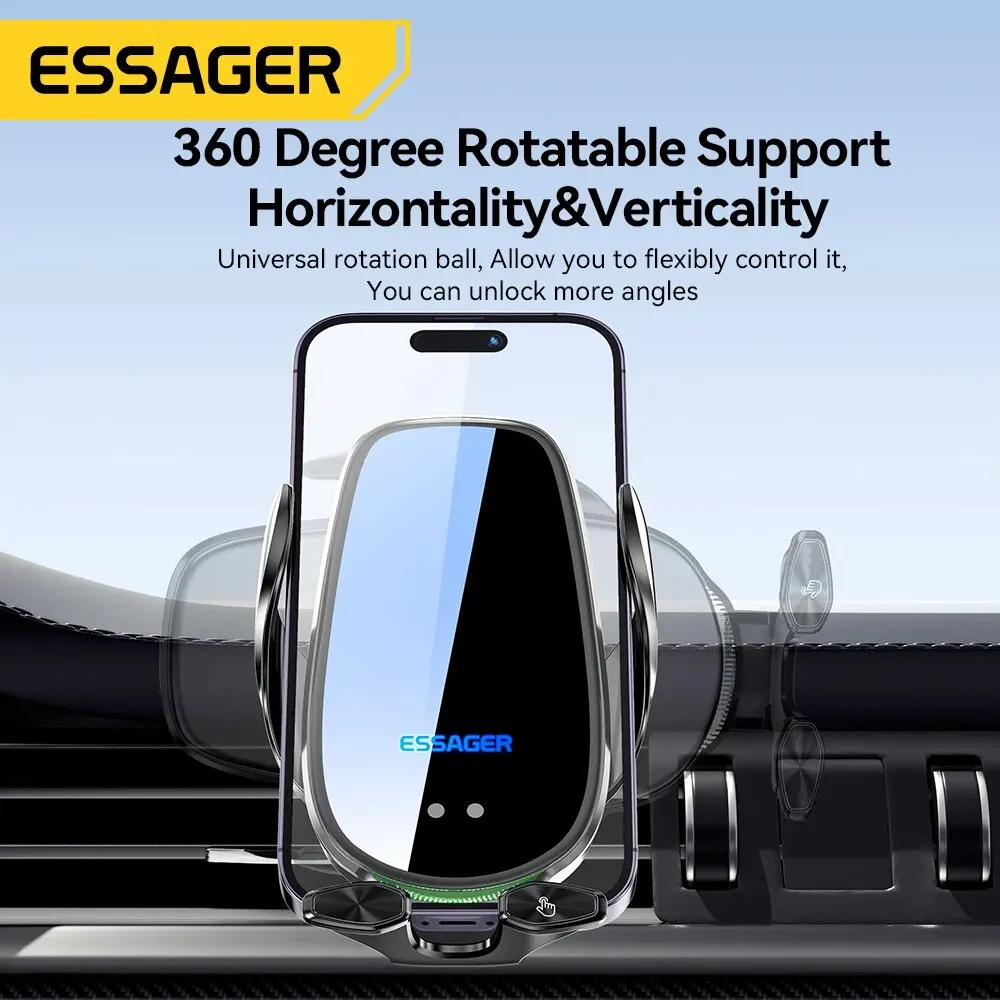 Essager-cargador inalámbrico inteligente para coche, soporte de salida de aire para iPhone 14, 13, 12, Xiaomi, Huawei, carga rápida, 15W - imagen 3