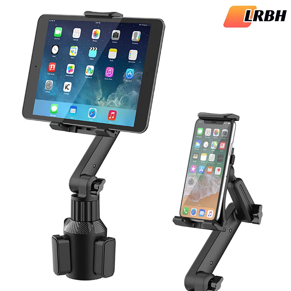 Soporte para tableta con portavasos, soporte para cuna de coche para tableta compatible con iPad Pro 2022 New Air iPad Mini Samsung Galaxy Tab S8 S7 - imagen 2