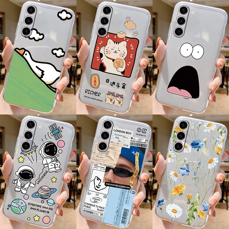 Funda para teléfono Samsung Galaxy A35 5G, carcasa transparente de TPU suave con dibujos de gato lindo, Galaxy A35