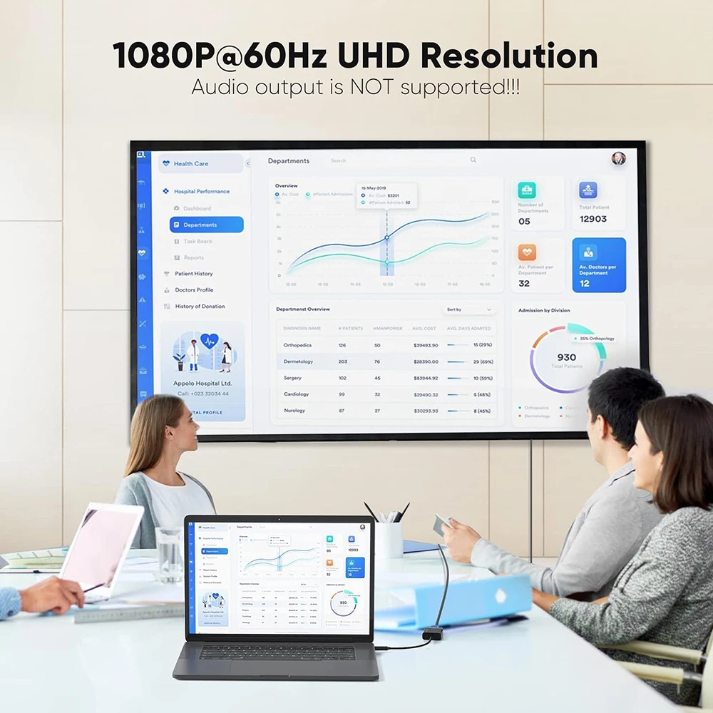 Adaptateur vidéo USB C Thunderbolt3 vers D-SUB VGA 1080P, câble convertisseur noir type-c mâle vers VGA femelle pour projecteur de moniteur d'ordinateur portable - imagen 5