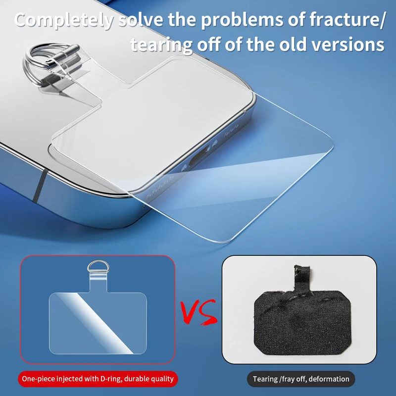 Junta de tarjeta de cordón antipérdida Universal para teléfono móvil, 5/2/1 Uds., transparente, Tpu, desmontable, cordón colgante para teléfono, correa, parche - imagen 3