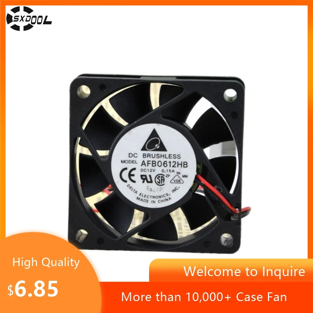 Ventilador de bola doble silencioso Delta Afb0612hb 6015 12v 0.15a 6cmcm de 60 mm