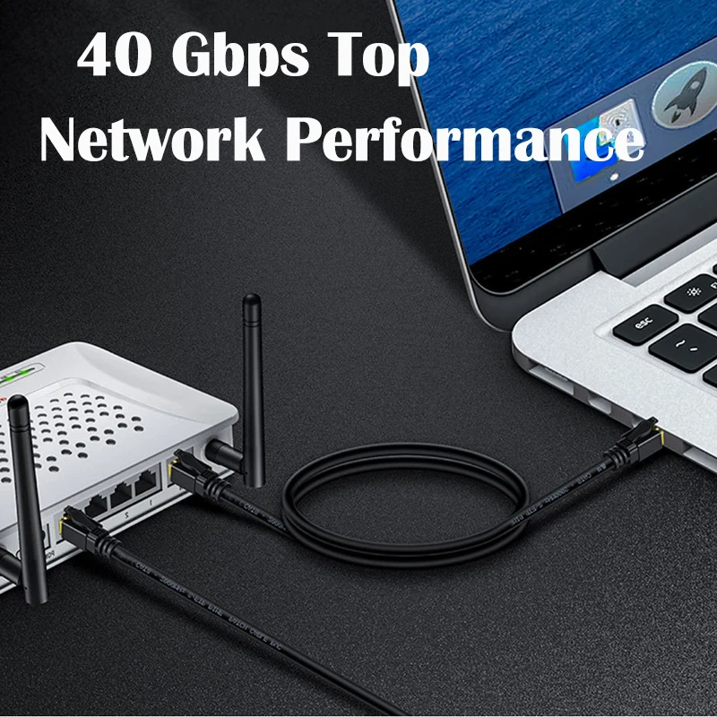 Cable Ethernet Cat8 de 40Gbps, 2000MHz, 10, 20, 30 metros, Rj 45 CAT 8, Cable de red de alta velocidad para juegos, Cable Lan para enrutador de portátiles Rj45 - imagen 3